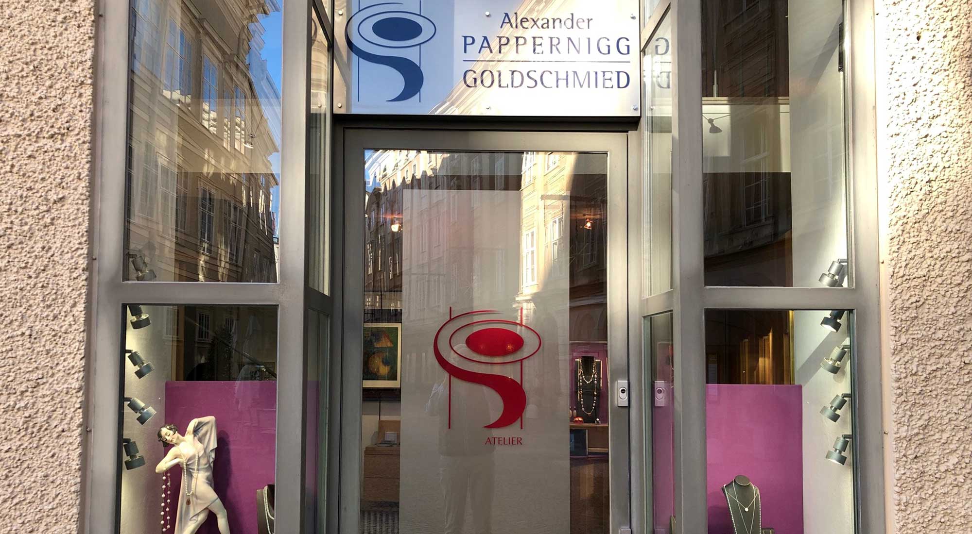 Das Fachgeschäft der Goldschmiede Alexander Pappernigg in Salzburg